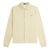 Polo Fred Perry de punto y manga larga con botones - ECRU