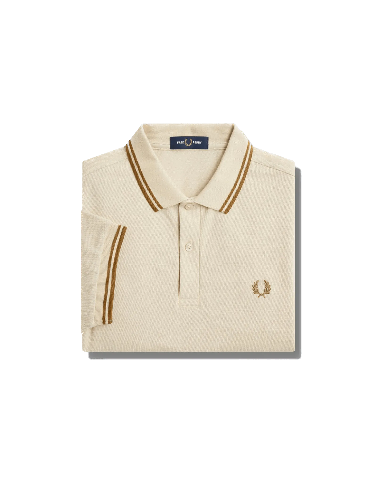 Polo Fred Perry M3600 Avena Caramelo Oscuro - ECRU