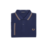 Polo Fred Perry M3600 Azul marino francés Alga marina Óxido claro - ECRU