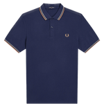 Polo Fred Perry M3600 Azul marino francés Alga marina Óxido claro - ECRU
