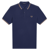 Polo Fred Perry M3600 Azul marino francés Alga marina Óxido claro - ECRU