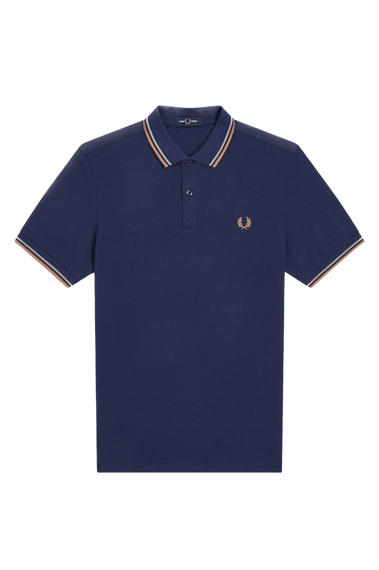 Polo Fred Perry M3600 Azul marino francés Alga marina Óxido claro - ECRU