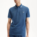 Polo Fred Perry M3600 Azul Medianoche Crudo Hielo Claro - ECRU