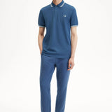 Polo Fred Perry M3600 Azul Medianoche Crudo Hielo Claro - ECRU