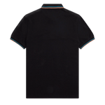 Polo Fred Perry M3600 Negro Azul cibernético Óxido claro - ECRU