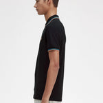 Polo Fred Perry M3600 Negro Azul cibernético Óxido claro - ECRU