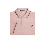 Polo Fred Perry M3600 Rosa empolvado Piedra sombreado Rojo oscuro - ECRU