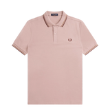 Polo Fred Perry M3600 Rosa empolvado Piedra sombreado Rojo oscuro - ECRU