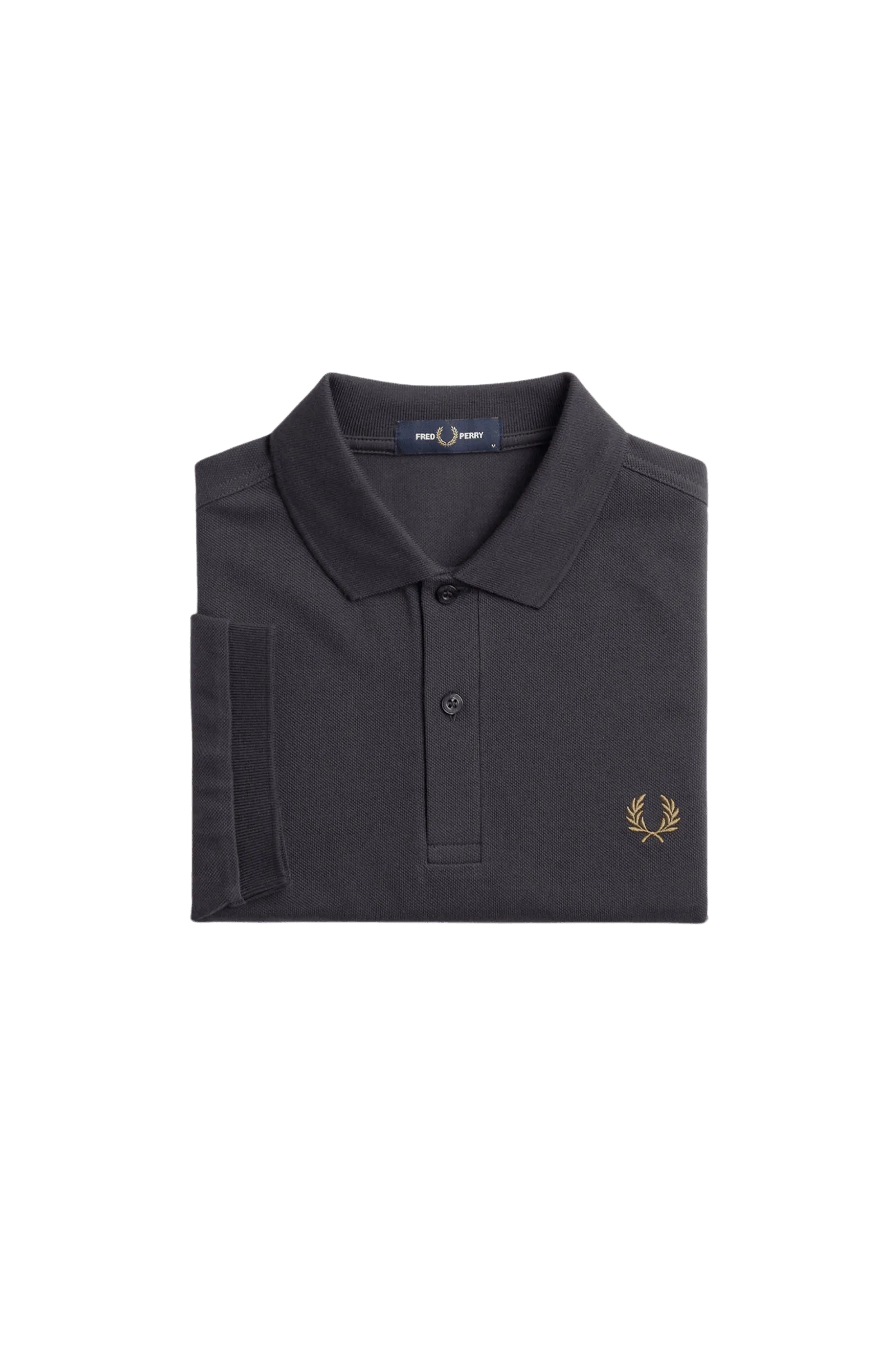 Polo Fred Perry M6000 Gris Ancla Caramelo Oscuro - ECRU