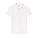 Polo Lacoste de Mujer en Piqué de Algodón Stretch Blanco - ECRU