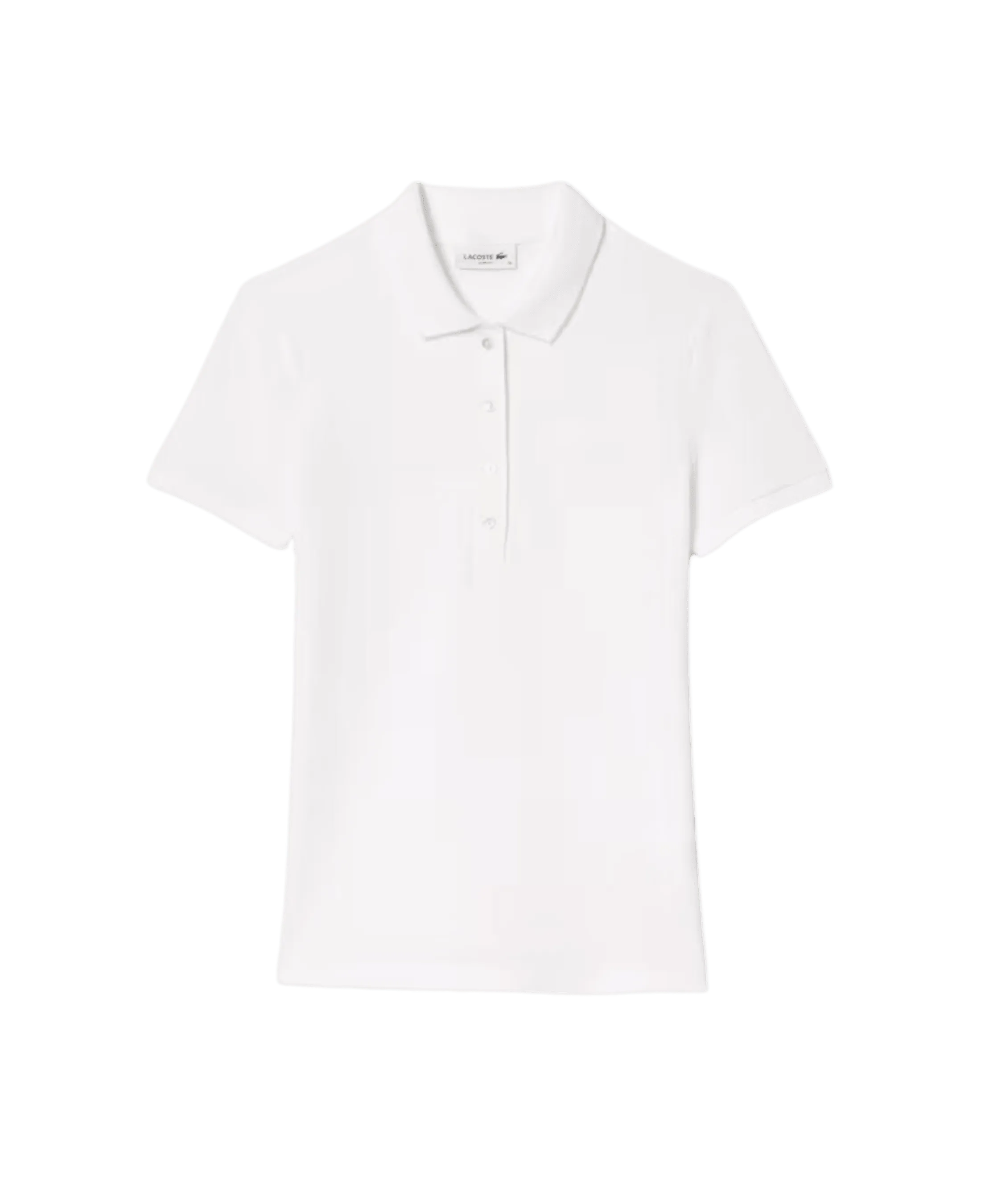 Polo Lacoste de Mujer en Piqué de Algodón Stretch Blanco - ECRU