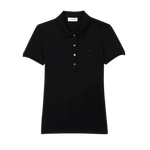 Polo Lacoste de Mujer en Piqué de Algodón Stretch Negro - ECRU