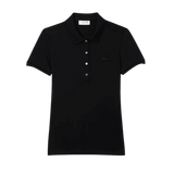 Polo Lacoste de Mujer en Piqué de Algodón Stretch Negro - ECRU