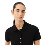 Polo Lacoste de Mujer en Piqué de Algodón Stretch Negro - ECRU
