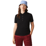 Polo Lacoste de Mujer en Piqué de Algodón Stretch Negro - ECRU
