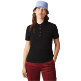 Polo Lacoste de Mujer en Piqué de Algodón Stretch Negro - ECRU