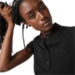 Polo Lacoste de Mujer en Piqué de Algodón Stretch Negro - ECRU