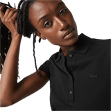 Polo Lacoste de Mujer en Piqué de Algodón Stretch Negro - ECRU
