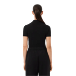 Polo Lacoste de Mujer en Piqué de Algodón Stretch Negro - ECRU