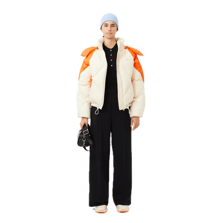 Polo Lacoste de Mujer en Piqué de Algodón Stretch Negro - ECRU