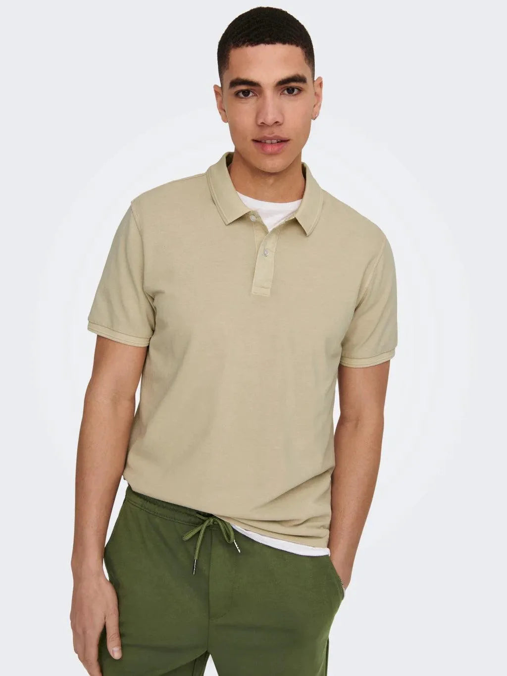 Polo Only & Sons de Hombre Manga Corta Moonstruck - ECRU