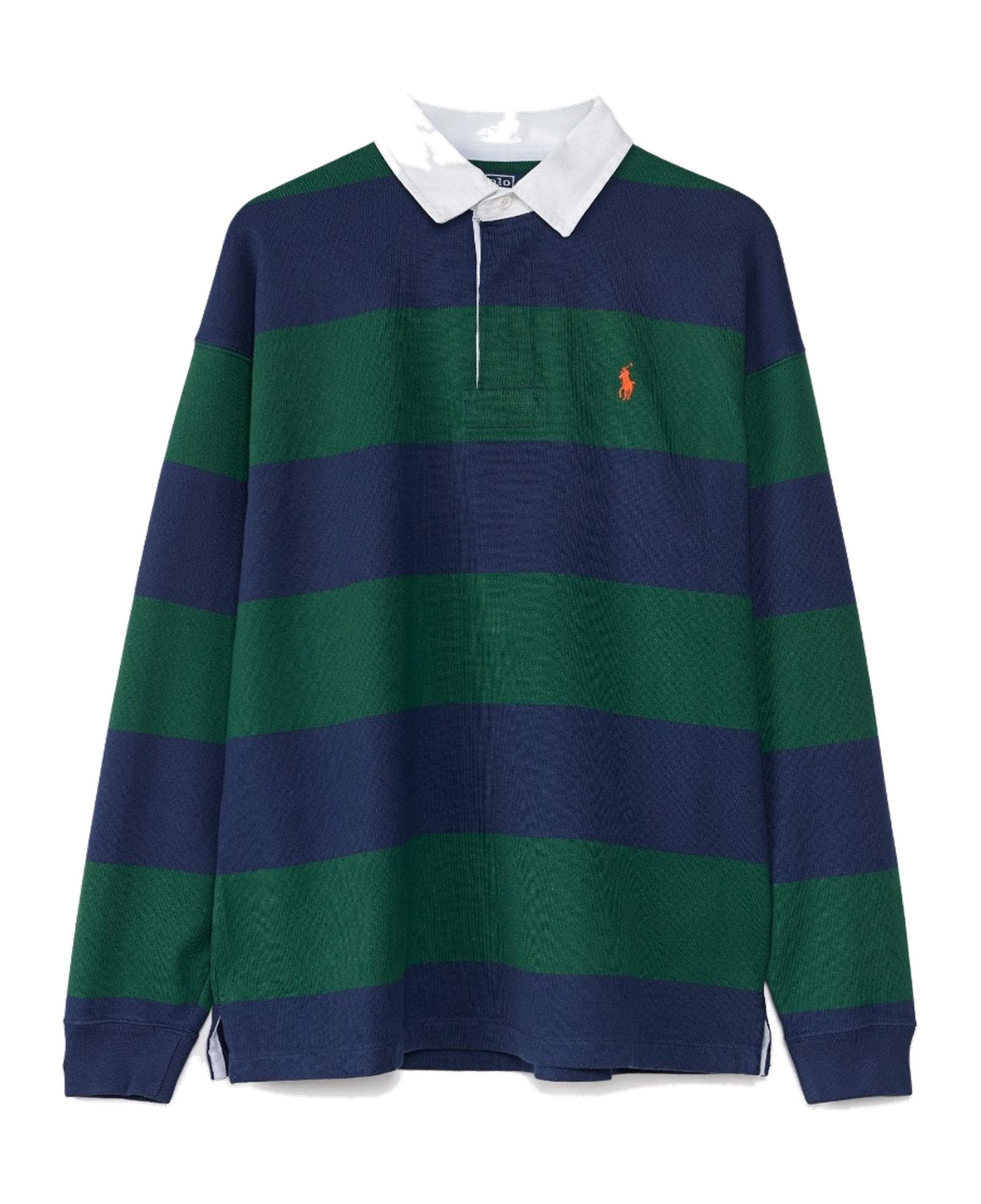 Polo Rugby Polo Ralph Lauren Big Fit Verde y Azul Cobalto — vista principal