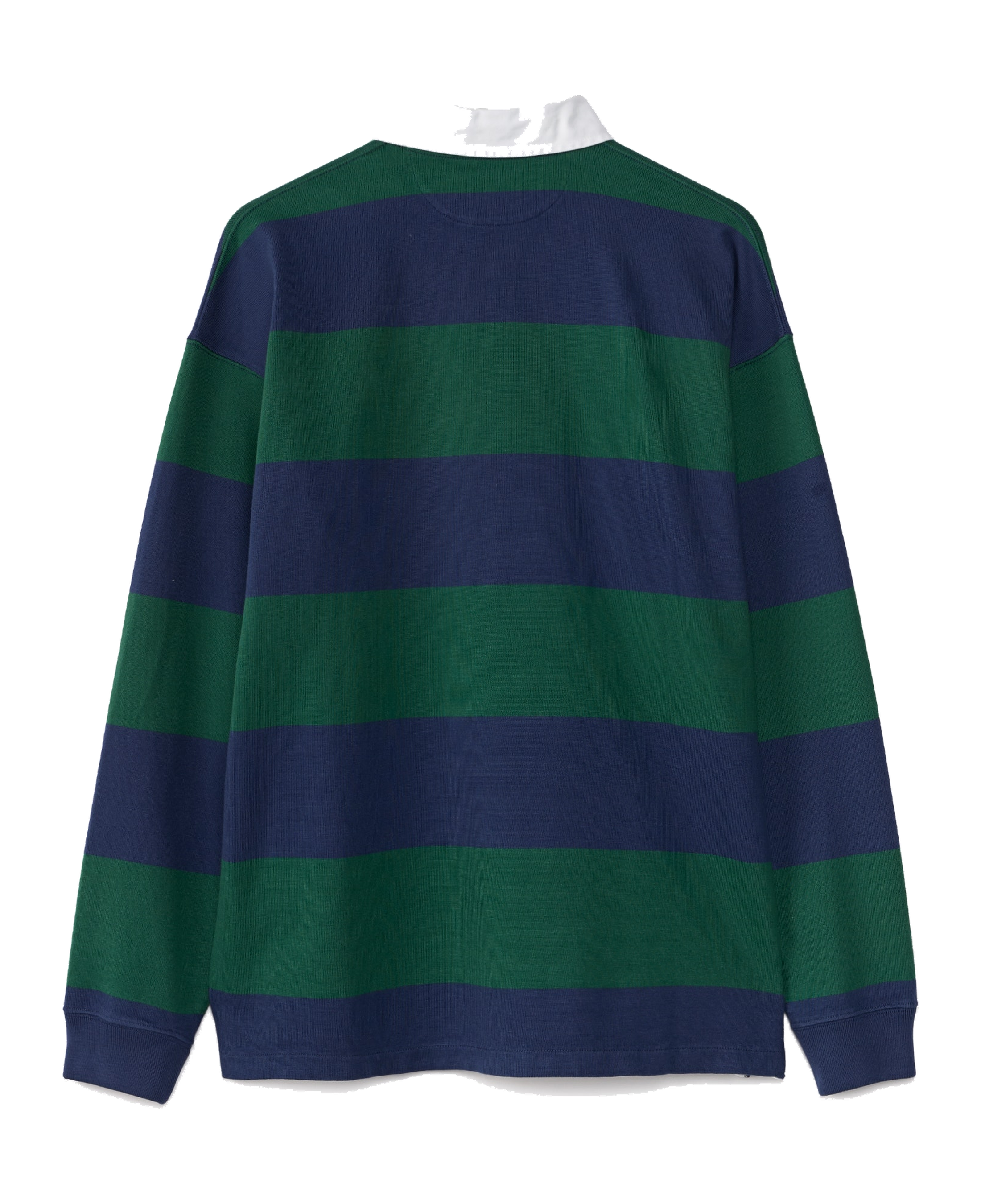 Polo Rugby Polo Ralph Lauren Big Fit Verde y Azul Cobalto — vista posterior