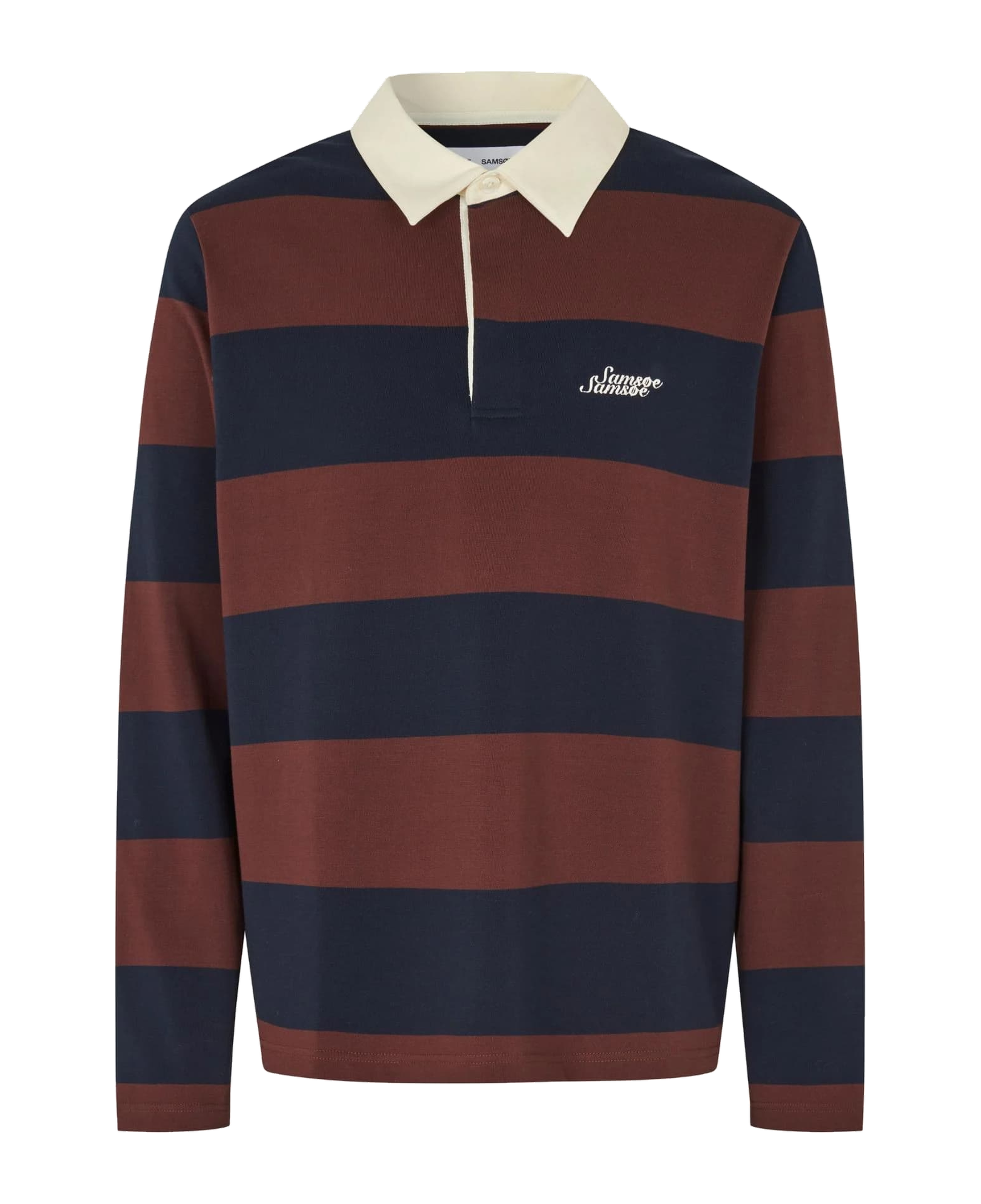 Polo SAMSØE SAMSØE Sakevin X Polo LS 15512 Bitter Chocolate St. — frente
