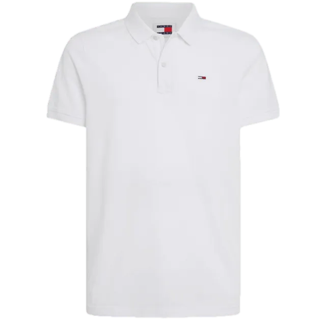 Polo Tommy Jeans Slim Placket Blanco - ECRU