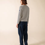 Camiseta SAINT JAMES Portune Ecru Marine - detalle