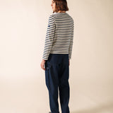 Camiseta SAINT JAMES Portune Ecru Marine - detalle