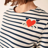 Camiseta SAINT JAMES Portune Ecru Marine - look