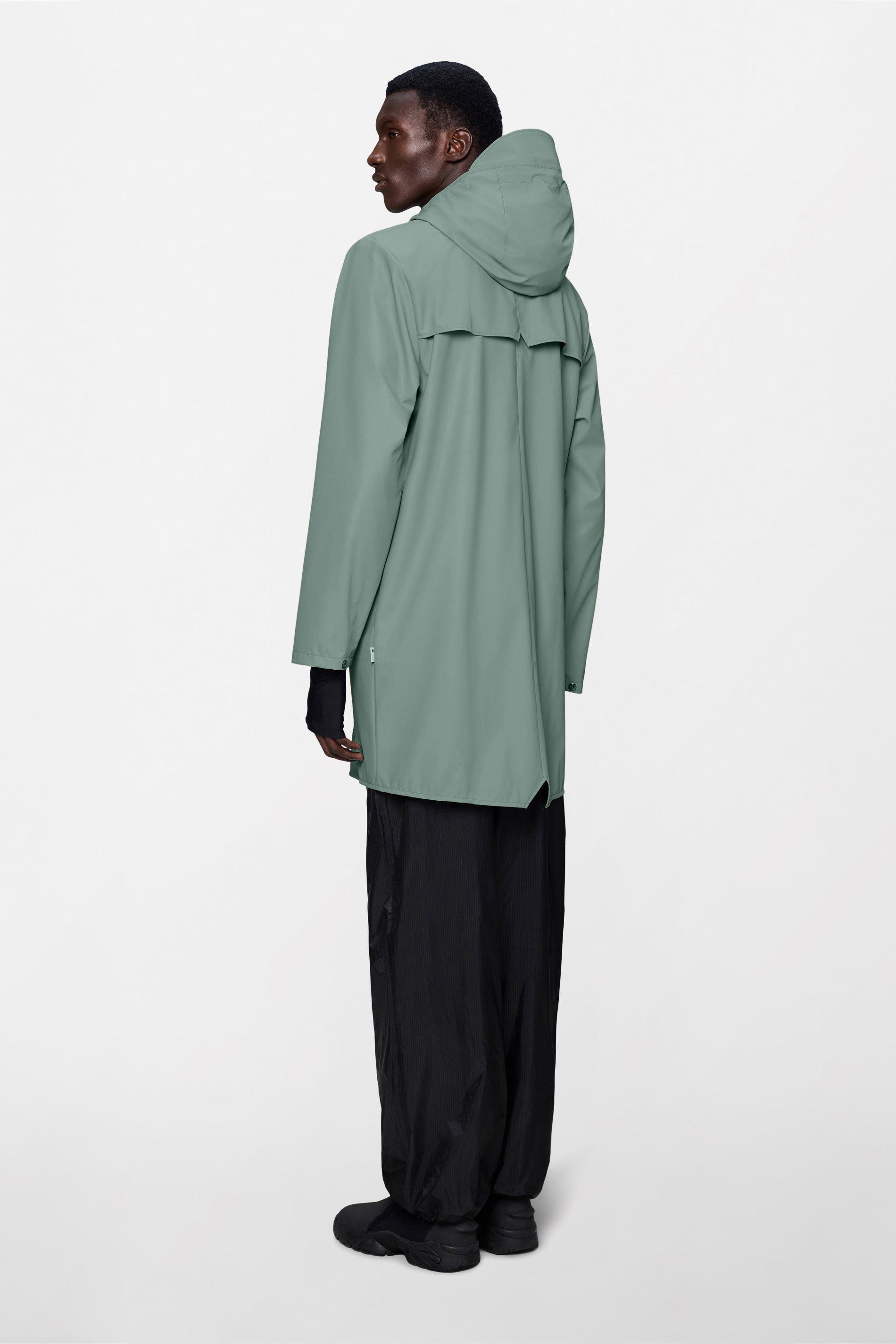 Chaqueta larga Rains Long Jacket Sage – imagen oficial 3