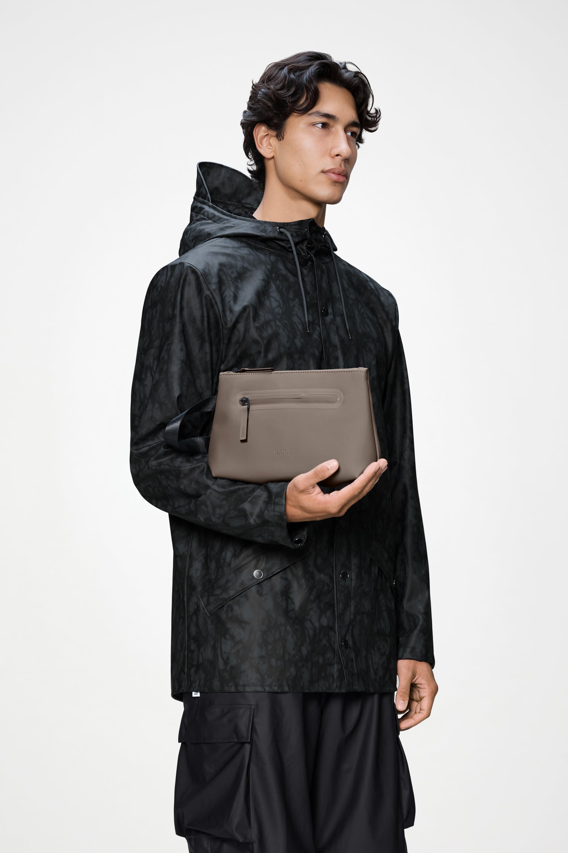 Neceser Rains 2 Zip Cosmetic Bag Large Cinder – imagen oficial 2