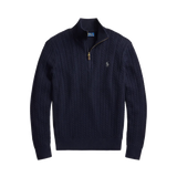 Jersey RALPH LAUREN Cable Knit Quarter Zip Blue