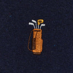 Camiseta REVOLUTION Application Golf Azul Marino Jaspeado, detalle bordado