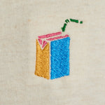 Camiseta REVOLUTION Application Juice Blanco Roto Jaspeado, detalle bordado