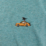 Camiseta REVOLUTION Application SKI Turquesa Jaspeado, detalle bordado