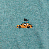 Camiseta REVOLUTION Application SKI Turquesa Jaspeado, detalle bordado