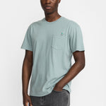 Camiseta REVOLUTION Application Skate Azul Apagado, modelo frontal