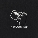 Camiseta REVOLUTION Espresso Negro, detalle estampado