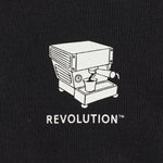 Sudadera REVOLUTION Coffee & Croissant Negro, detalle estampado