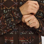 Camisa REVOLUTION Casual Shirt 3278 Marrón Multicolor, detalle punos