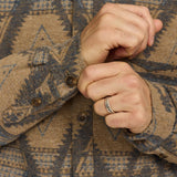 Camisa REVOLUTION Casual Shirt 3280 Azul y Caqui, detalle punos