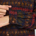 Camisa REVOLUTION Jacquard Shirt 3287 Azul Marino Multicolor, detalle punos