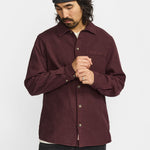 Camisa REVOLUTION Garment Dyed 3997 Burdeos Oscuro, modelo frontal