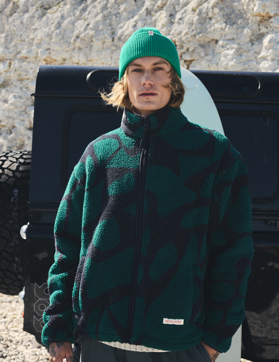 Chaqueta REVOLUTION Graphic Teddy 7025 Verde Oscuro, campana