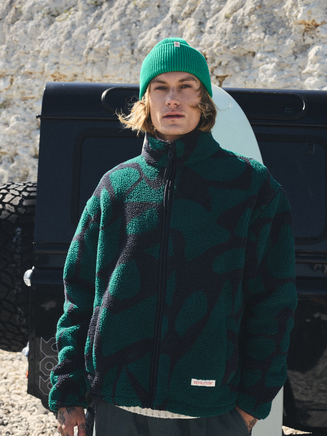 Chaqueta REVOLUTION Graphic Teddy 7025 Verde Oscuro, campana