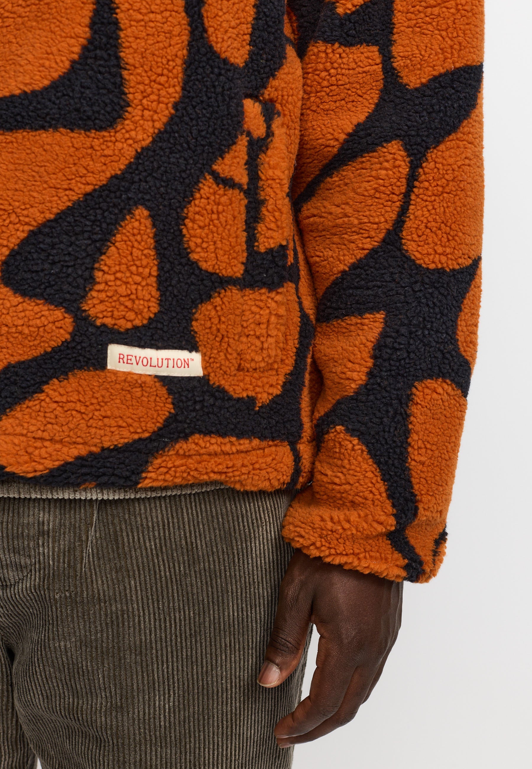 Chaqueta REVOLUTION Graphic Teddy 7025 Naranja, detalle puno