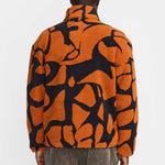 Chaqueta REVOLUTION Graphic Teddy 7025 Naranja, modelo espalda